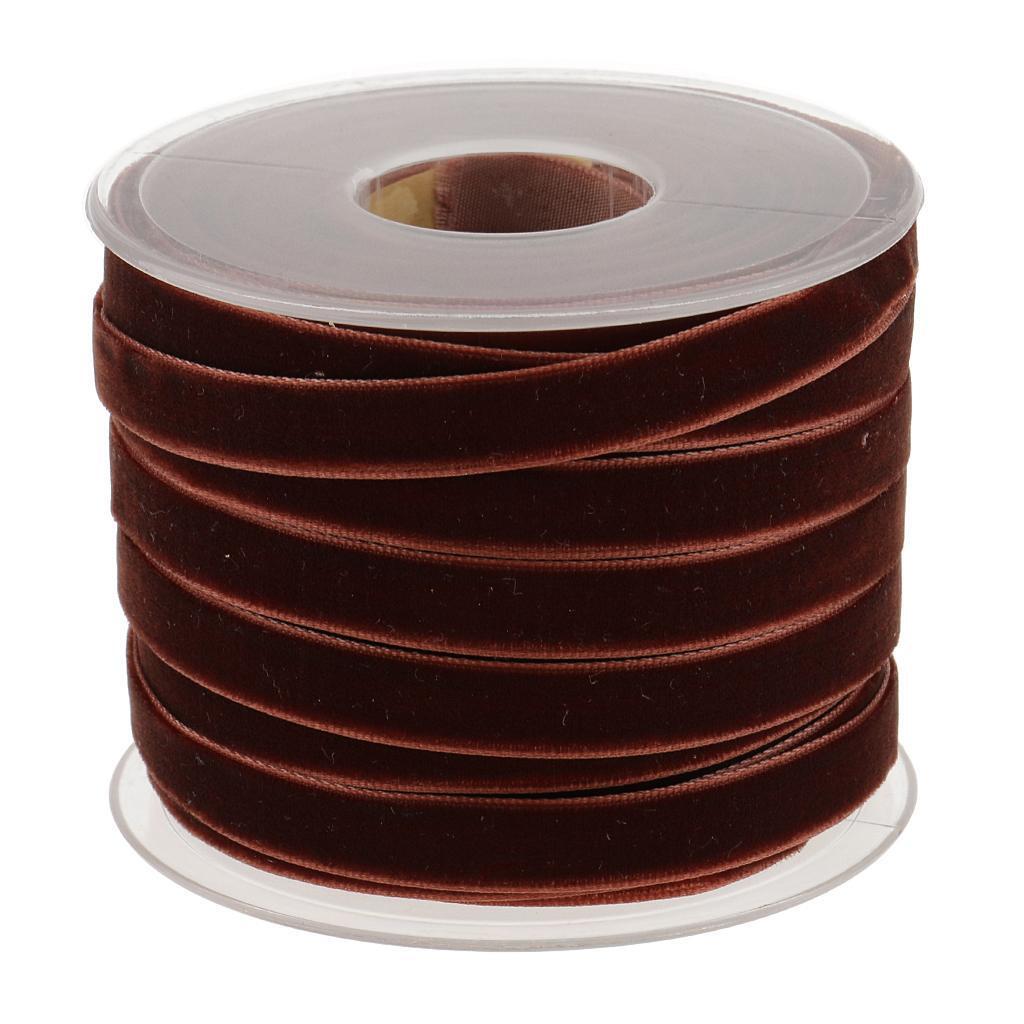 20 Yards Velvet Ribbon Spool Available in Many Colors 10mm/0.4inch Wide coffee