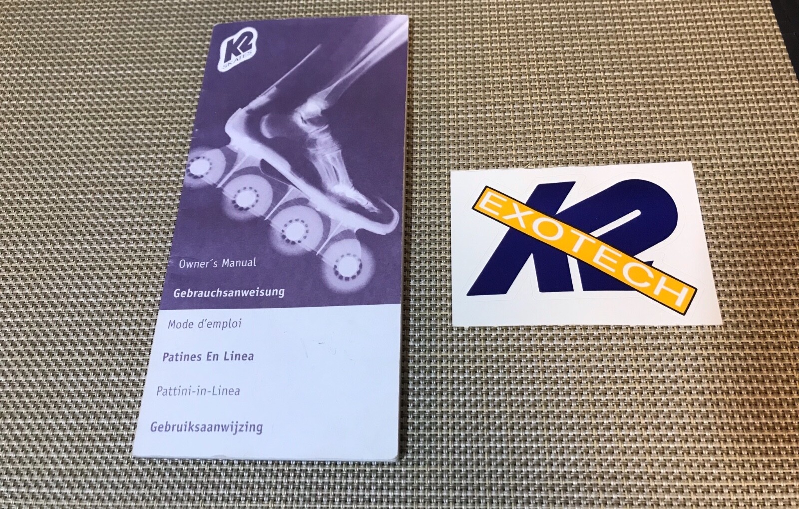 Manual & Sticker ONLY K2 RollerBlades Inline Skates Owner's Manual