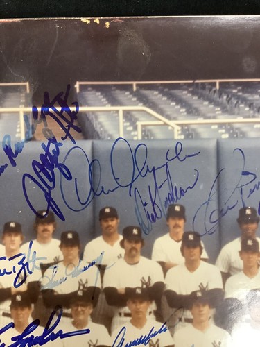 1978 NY Yankees Signed Photo 11x14 27 Autos Reggie Jackson Berra Hunter READ TPG - Picture 6 of 15
