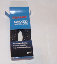 NEW PRO GUARD Waxed Hockey Laces 84" Black with White NWT BB11