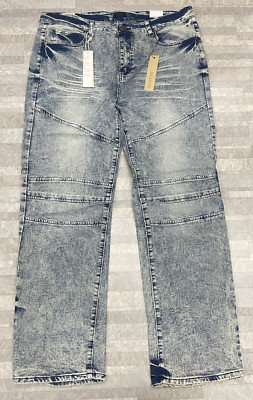 NWT Reason Clothing Acid Wash Straight Fit Jeans Size: 40