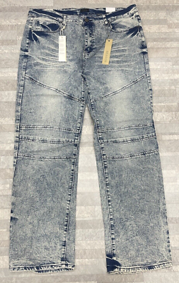 #ad NWT Reason Clothing Acid Wash Straight Fit Jeans Size: 40 $44.99