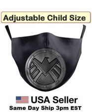 Children Agents of Shield Superhero Face Mask Washable Adjustable Cloth Kids New