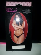 Seven till Midnight Queen Size Black Lace Thong *New*