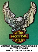 HONDA MOTORCYCLES - VINTAGE ORIGINAL VINYL PRISMATIC - GLITTER DECAL STICKER