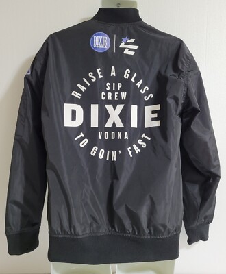 Dixie Vodka For Victory Lane Cole Custer Men's Size M Black Full Zip Jacket 