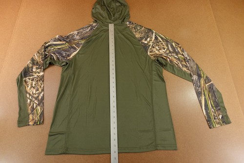 Ducks Unlimited Mens Size Large Green Camo Long Sleeve Hooded Pullover Tee New - Picture 7 of 8