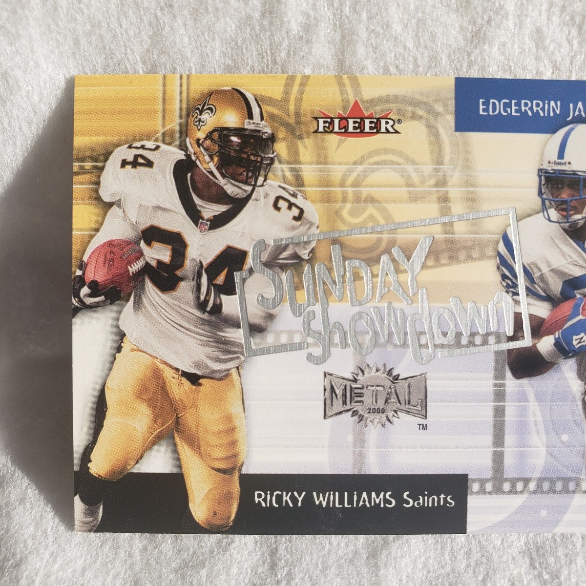 2000 Fleer Metal Ricky Williams and Edgerrin James Sunday Showdown