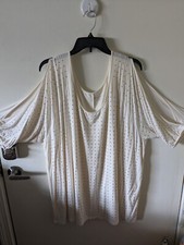 Sale Lane Bryt Plus Size 26/28 Ivory Tunic with Gold  Stone Embellish.