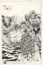 Neil Gaiman's Mr. Hero #9 pg 1 Original Comic Art Splash Page by Ted Slampyak