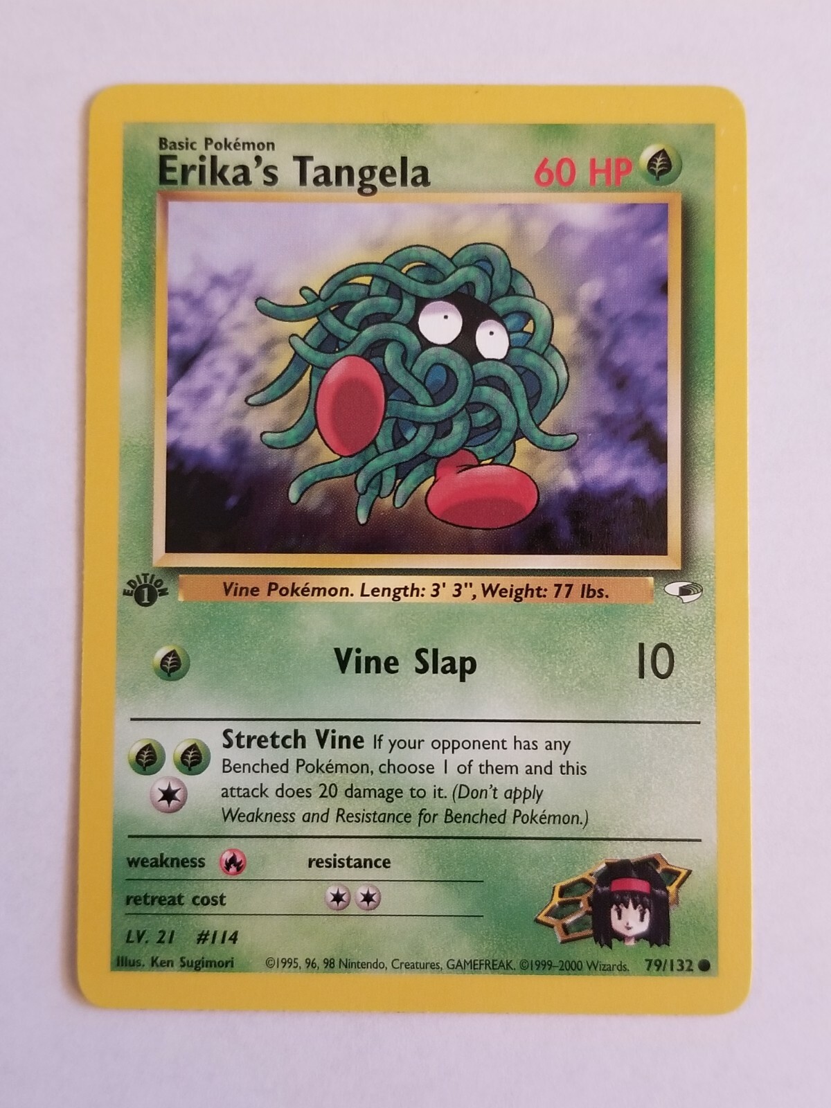 ERIKA'S TANGELA 79/132 1st Edition Gym Heroes WOTC Pokemon Card Near Mint