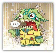 Alien Invader Funny Car Bumper Sticker Decal 5" x 4"