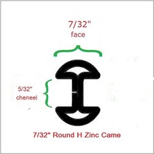 7/32 Round H Zinc Came - Stained Glass Supplies ZRH-732 