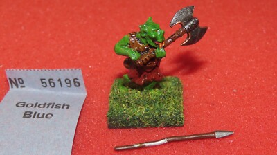 Games Workshop Citadel Orks FTO04 Orc Charging with Spear Metal Warhammer 1980s