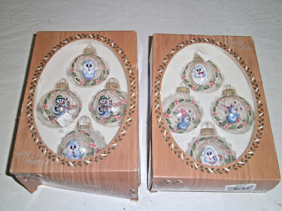 Christmas by Krebs VTG Decorated 8 Glass Ornaments Baby Animals | NEW | Germany