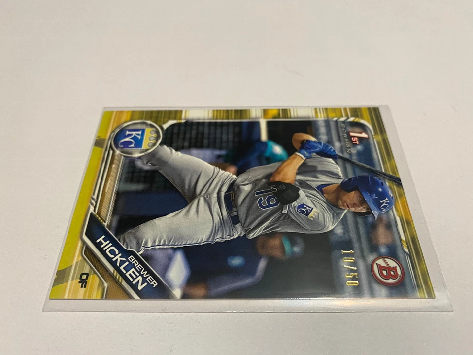 2019 1st Bowman Brewer Hicklen Gold Parallel /50 KC Royals BP-72 - Image 2 of 4