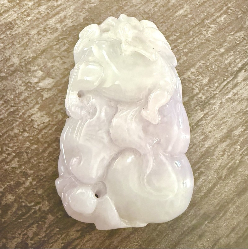 Vintage Untreated All Natural AAA Jadeite Jade Pendant Necklace 36.7 Grams 52mm