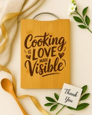 Personalized Engraved Cutting Board, Cooking Quote Gift, Kitchen Decor Gift