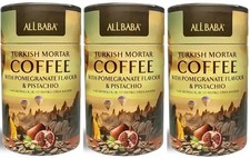 Ali Baba Turkish Mortar Coffee with Pomegranate Flavour&Pistachio (3X 250g)-UK 33.00 per kilo