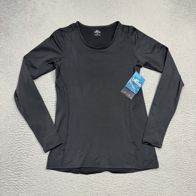 Hot Chillys Sleek Sassy Shirt Base Layer Women Size Small Black Crew Neck Top