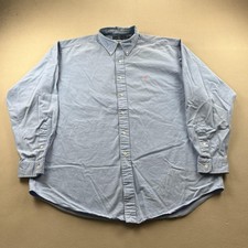 Ralph Lauren Shirt Blake Mens XL Blue Twill Button Down Long Sleeve Pony Logo