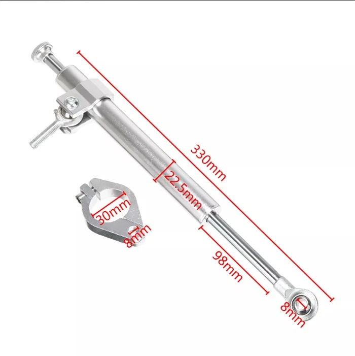Серебряный линейный безопасный реверсивный регулятор рулевой амортизатор с ЧПУ стабилизатор мотоцикла - Изображение 2 из 4