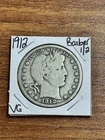 1912 P Barber Silver Half Nice VG Very Good U.S. 50c Type Coin (Raw18050)