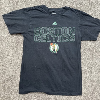 Womens M Adidas Boston Celtics Crewneck Short Sleeve T Shirt Black On The Go Tee