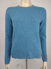 NWT Tahari blue 100 Cashmere crew neck pullover sweater womens Small