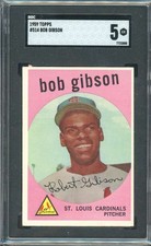 1959 Topps High #514 Bob Gibson RC/Rookie Cardinals (EAG) HOF SGC 5 EX