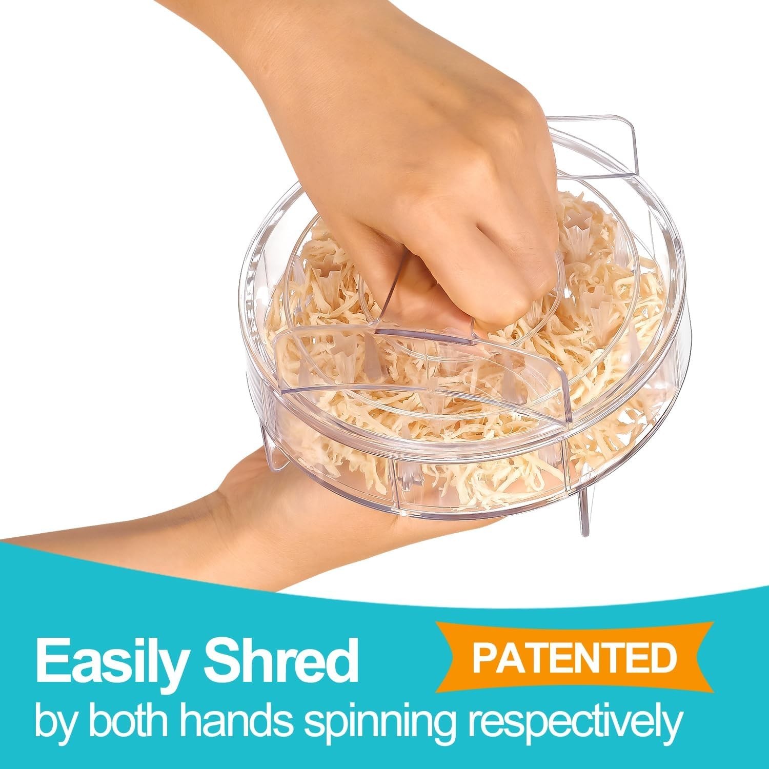 Clear Chicken Shredder Tool Twist for Easy Meat Shredding - Ideal for Meal Prep