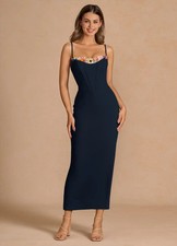 Azazie Atelier Liliah Stretch Maxi Dress Brand New Freeship NO IMPORT FEES