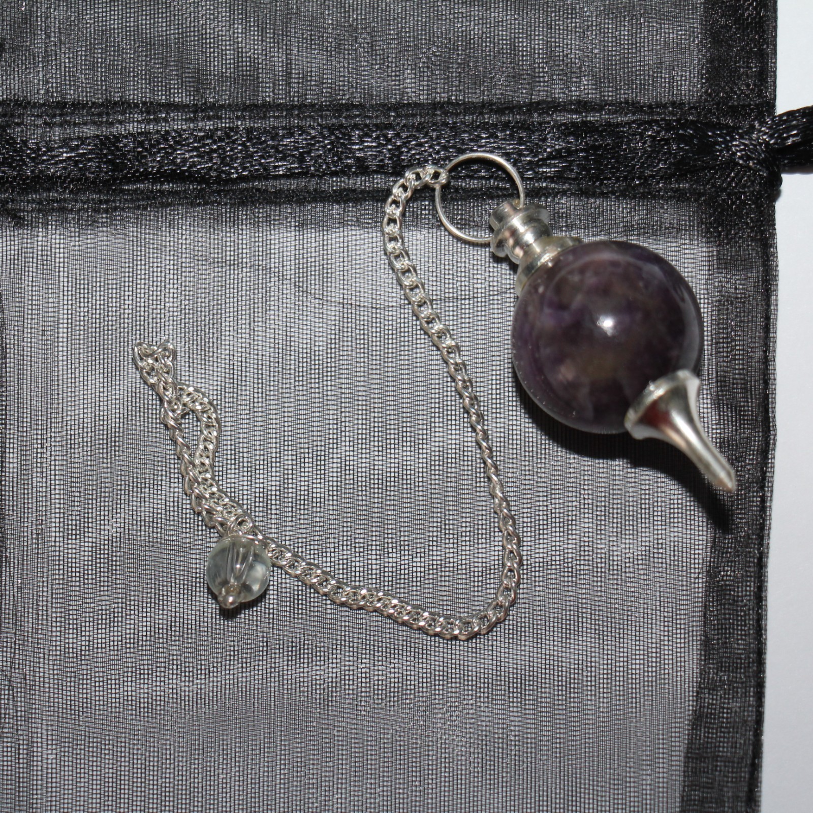 Amethyst Sephoroton Ball Sphere Crystal Dowsing Pendulum Divination Tool