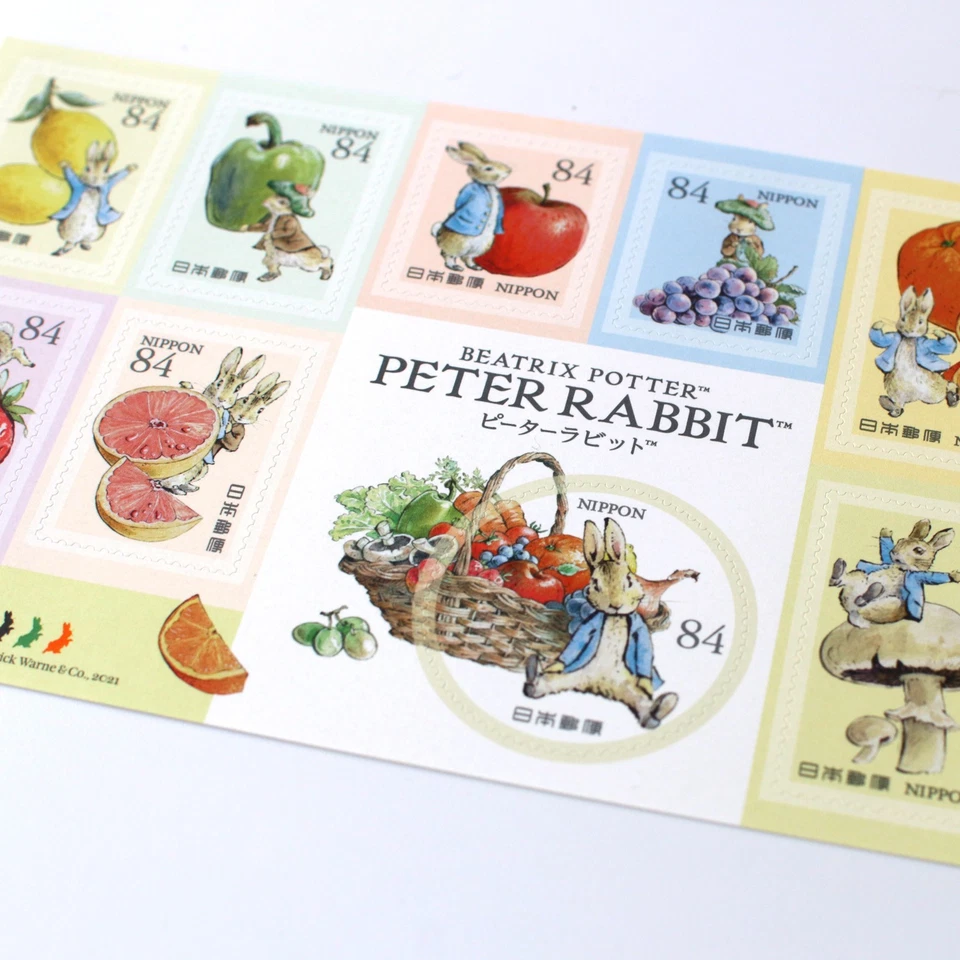 Japan 2021 Peter Rabbit Greeting Stamps Sheet 84 Yen x10 w/ Flyer Mint Beatrix P - Image 3 of 4