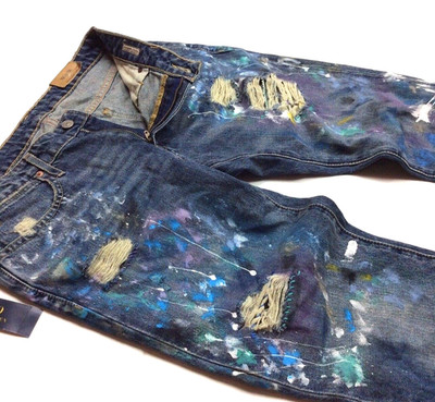 Polo Ralph Lauren Paint Artwork Artist Ripped Distressed Astor Boyfriend Jeans