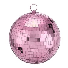 Mirror Ball, 8 Inch Disco Balls with Hanging Ring for Party, Pink