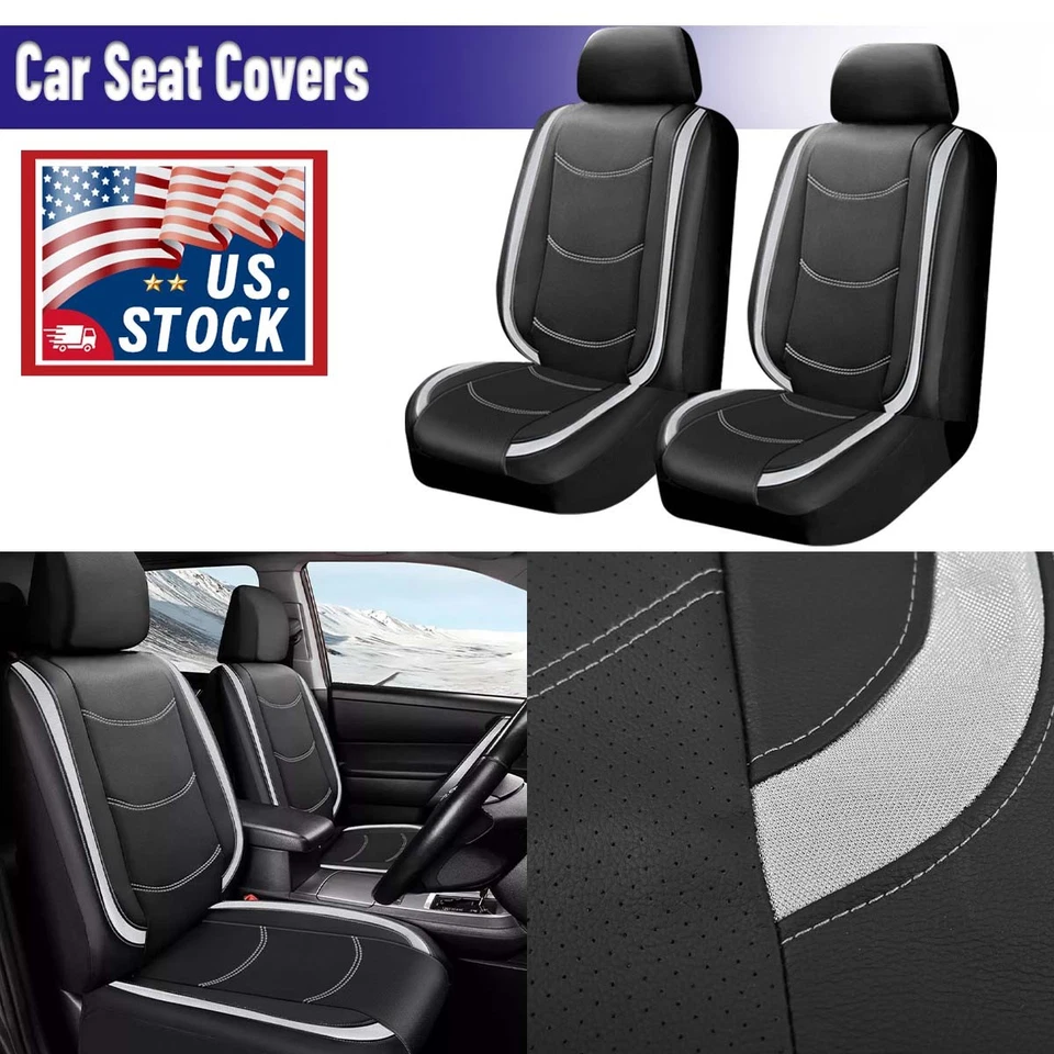 For Chevrolet Car Seat Cover 2-Seats Front Left Right Protector PU Leather Set Foto 3 de 4