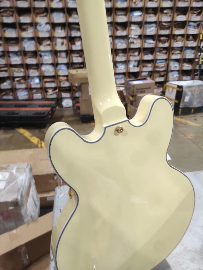 Cream Yellow 345 Electric Guitar  Aged White Semi Hollow Gold Part Jazz Open-box - Image 3 of 4
