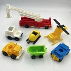 Vintage Fisher Price Little People Lot Of 7 Vehicles Fire Engine Trucks Sled