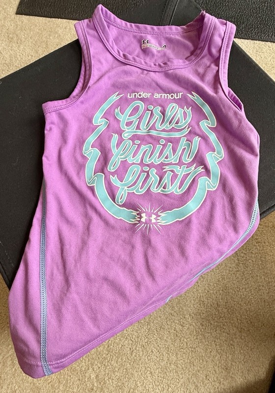 Under Armour Girls Size 4 "Girls Finish First" Tank Top