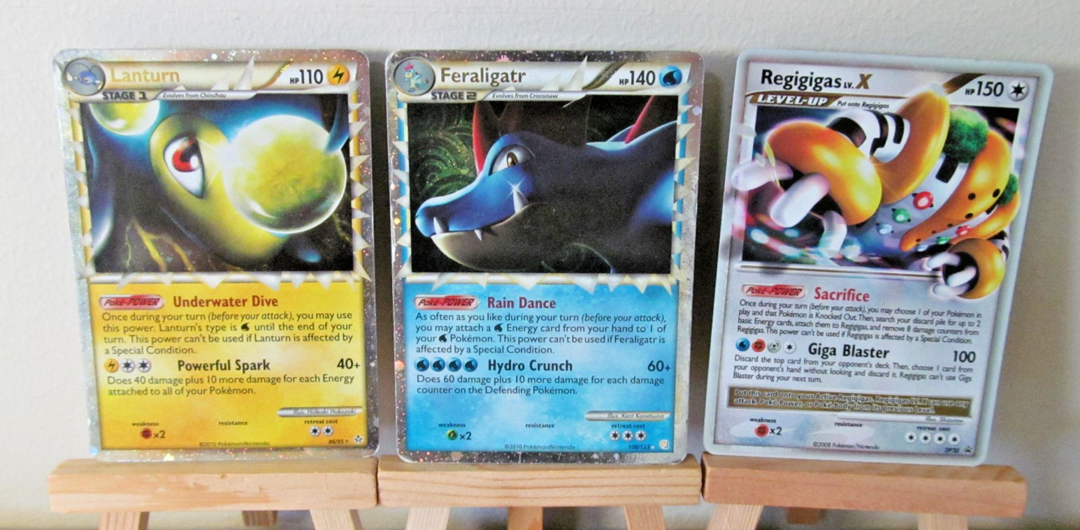 Mid-Era Pokémon Regigigas Lanturn & Feraligatr Rare Holos HeartGold (MP/LP)