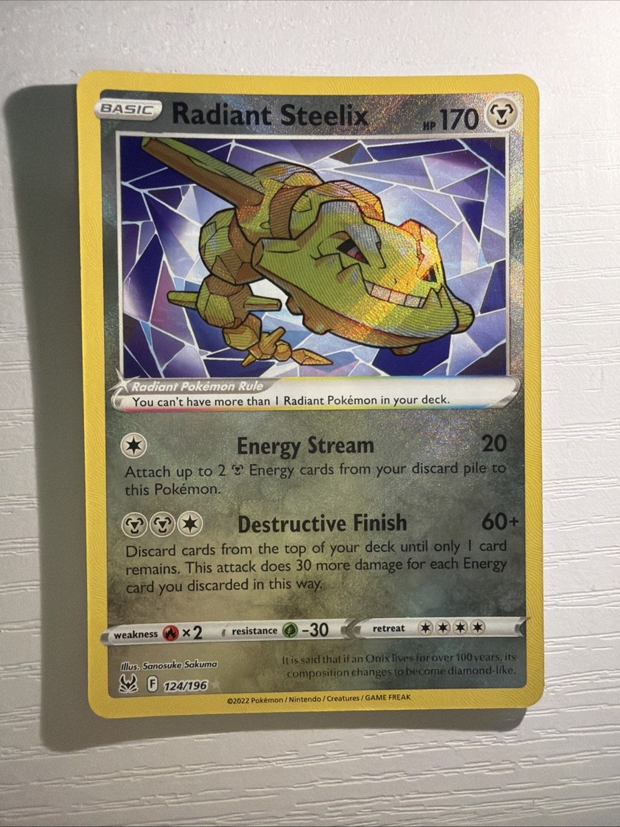 pokemon cards size mm Amazon.com: Radiant Hisuian Steelix - 124/196 - Radiant Rare - Lost Origin main image 0