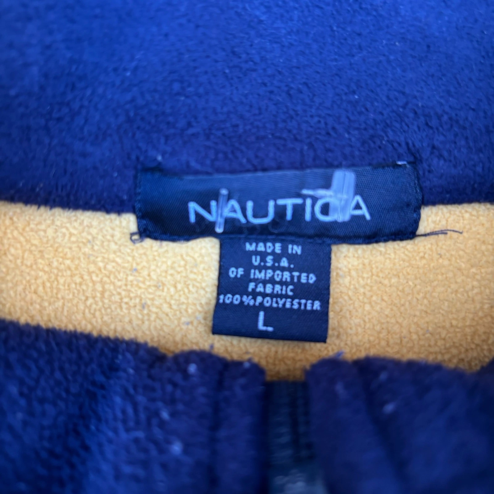 Nautica Men's Colorblock Fleece 1/4 Zip Pullover Sweatshirt Pockets L - product detail image 2