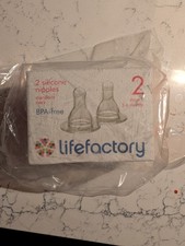 Lifefactory Stage 2 Silicone Nipples, 3-6 Months, 2-Pack NEW
