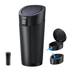Car Cup Holder Trash Can with Lid - Mini Small Auto Garbage Bin for Vehicle, Car