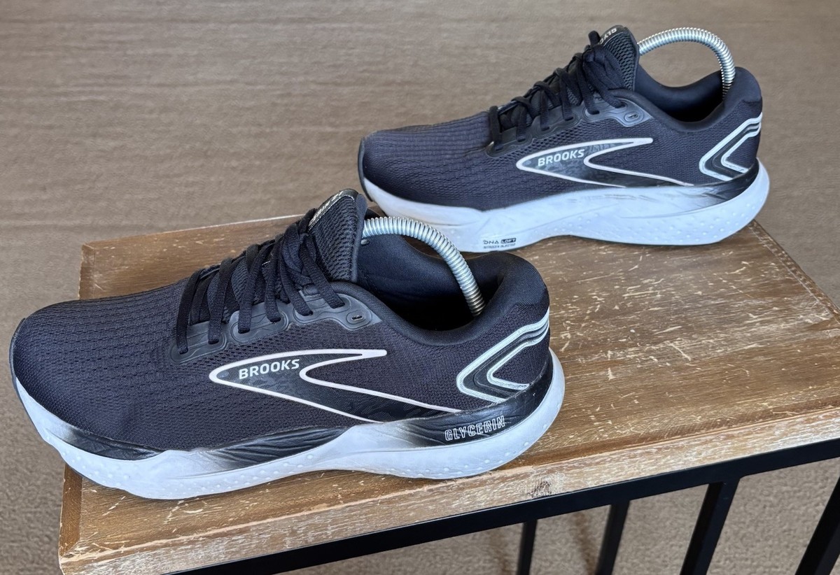 Brooks Glycerin 21 Mens 10 Wide 2E Black Grey White Road  display picture 2