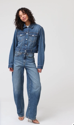 Gap × Victoria Beckham Relaxed Crop Denim Jacket; Med; NWT | eBay