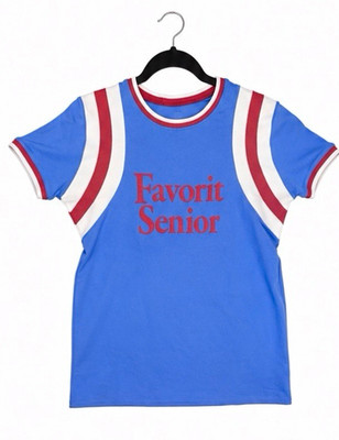 Acne Studios  Favorit Senior  Blue Graphic Crew Neck Short Sleeve T-Shirt