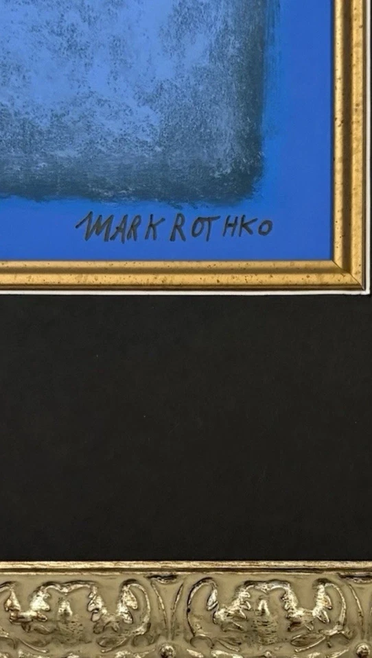 Pintura artística “estilo de” Mark Rothko de medios mixtos 1903-1970 hecha a mano firmada a mano Foto 3 de 4