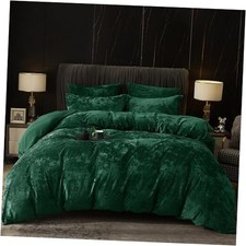 Truly Velvet Duvet Cover Set Size, 3pcs King Emerald Green No Comforter 
